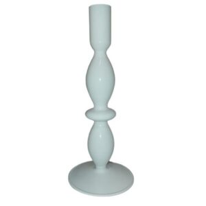 Balts stikla svečturis 21,5cm