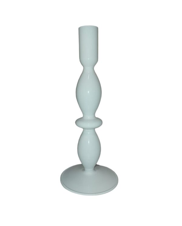 Balts stikla svečturis 21,5cm