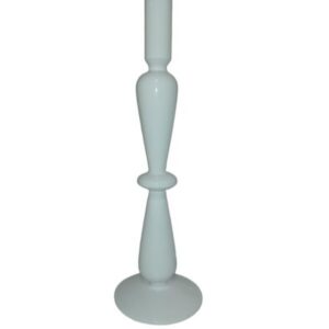 Balts stikla svečturis H29cm