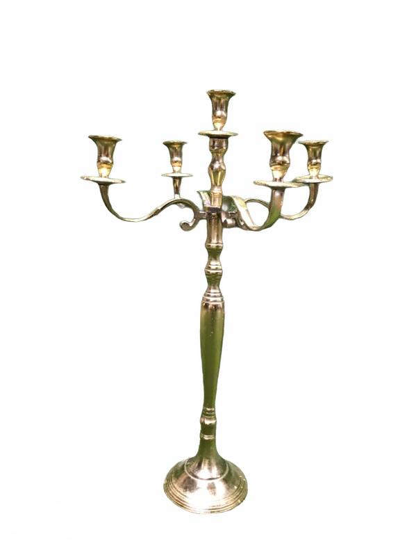 Zelta svečturis h75cm