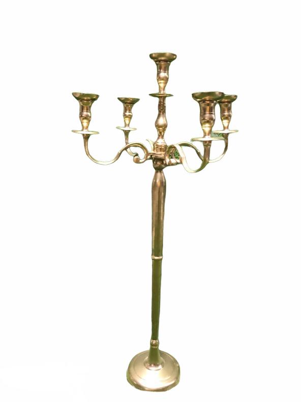 Zelta svečturis h120cm
