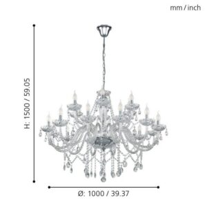 Kristālu lustra D100cm