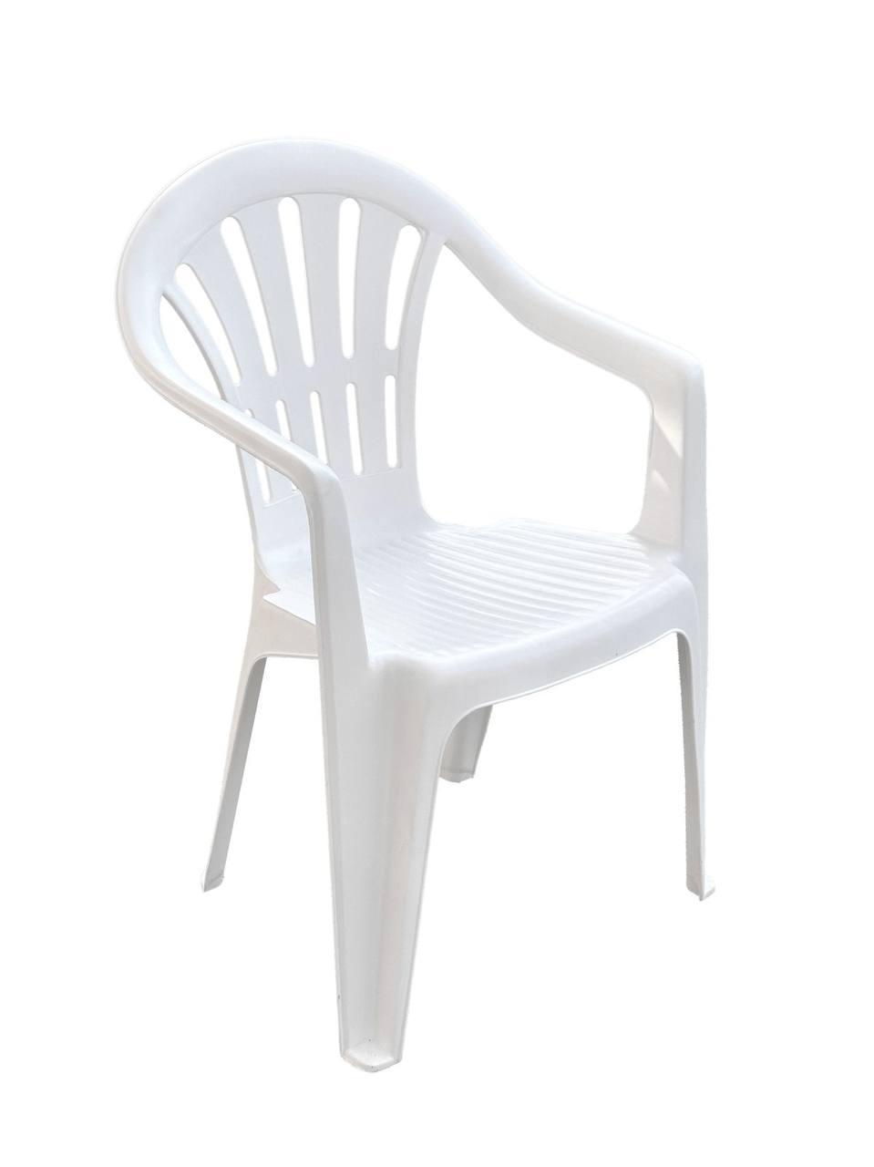 Balts plastmasas krēsls