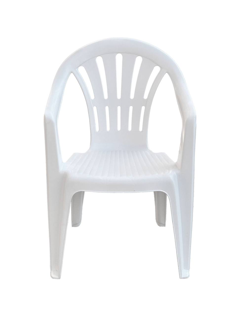 Balts plastmasas krēsls
