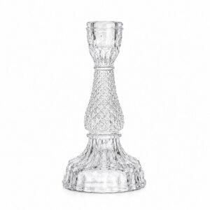 Stikla svečturis H18.5cm