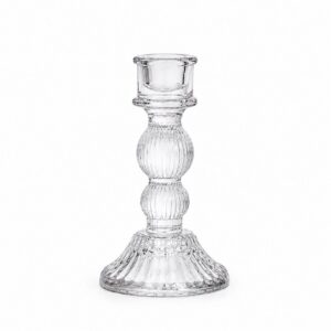 Stikla svečturis H15.5cm