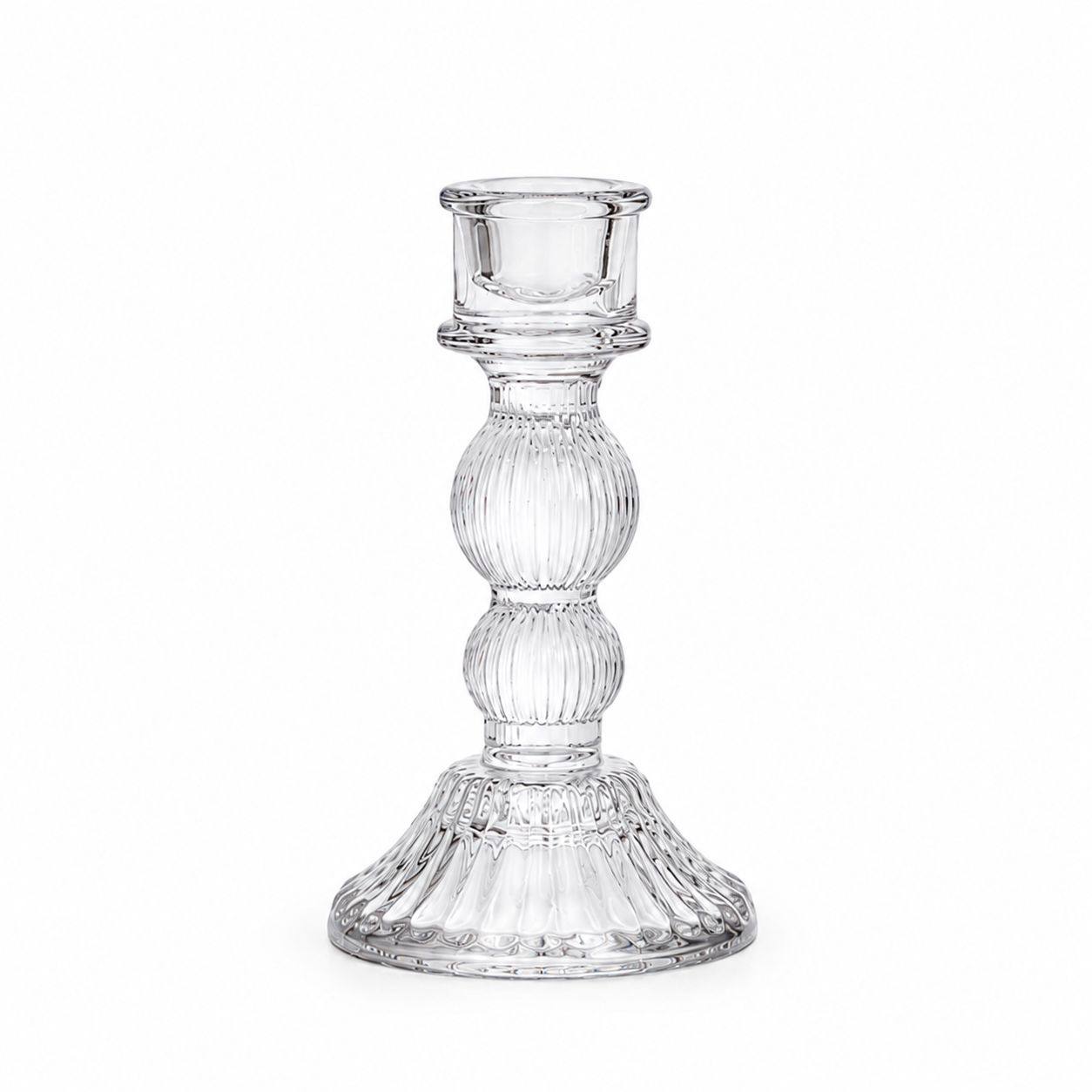 Stikla svečturis H15.5cm